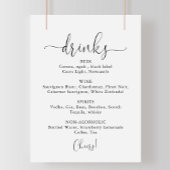 Trouw Drankenmenu Fancy Script Bord Poster
