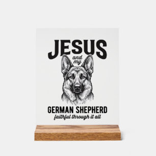 Trouw Duitse Herdershond Shirt voor Christelijke H Acryl Bord