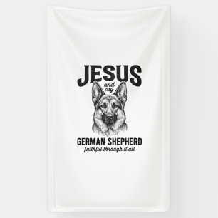 Trouw Duitse Herdershond Shirt voor Christelijke H Spandoek