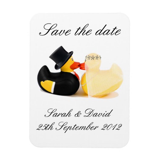 Trouw eenden 3 ...  save the date magneet (Verticaal)