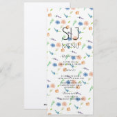 Trouw Eenvoudige Botanische Aquarel Diner Menu (Voorkant / Achterkant)