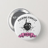 Trouw Eindelijk Bruid Skelet Hand Halloween Man Ronde Button 5,7 Cm (Voorkant /achterkant)