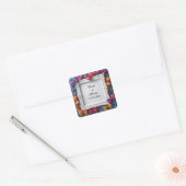 Trouw Elegant Bloem Kader Ontwerp Vierkante Sticker (Envelop)