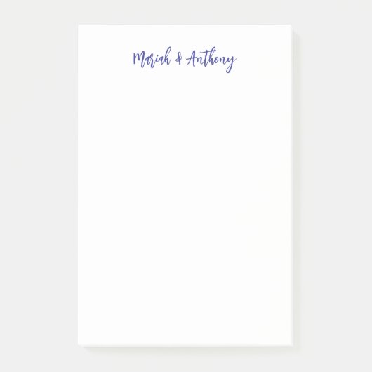 Trouw Elegant Creatief Klassiek Blauw Wit Post-it® Notes (Voorkant)