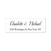 Trouw Elegant Minimalistisch Modern Eenvoudig Wit  Zelfinktende Stempel (Design)