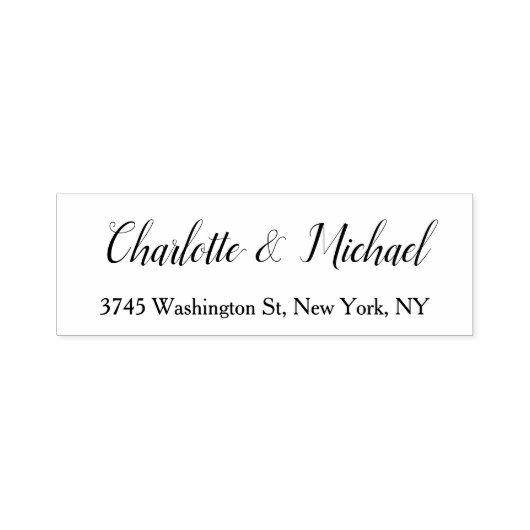 Trouw Elegant Minimalistisch Modern Eenvoudig Wit Zelfinktende Stempel (Design)