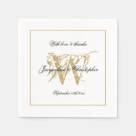 Trouw Elegant Monogram Klassiek Vintage Chic Servet