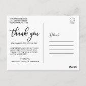 Trouw Elegant Script Liefde en Dank Foto Briefkaart (Achterkant)