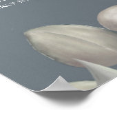 Trouw Elegante Bloemige Blauwe Waterverfrozen Poster (Hoek)