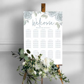 Trouw Elegante Bloemige Blauwe Waterverfrozen Poster