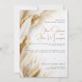 Trouw | Elegante Boheemse Gouden Pampas Kaart (Voorkant)