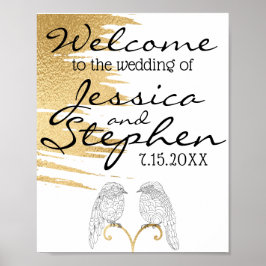 Trouw Elegante Gouden en Zwarte Poster