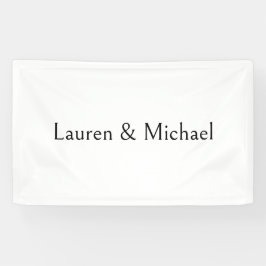 Trouw Elegante Minimalistische Calligrafie Zwart W Spandoek