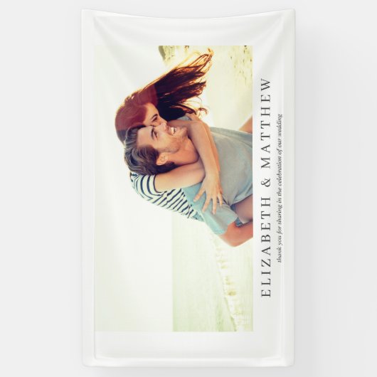 Trouw | Elegante Moderne Aangepaste Foto Spandoek (Verticaal)