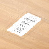 Trouw Elegante Romantische Script Wit Geschilderd Acryl Uitnodigingen (Laagn)