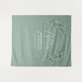 Trouw elegante welkom eucalyptus botanische salie wandkleed (Voorkant (horizontaal))