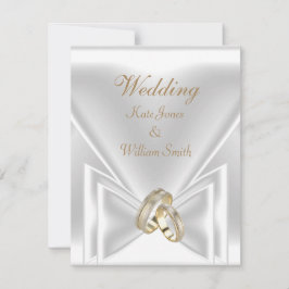 Trouw Elegante Witte Gouden Ringen Kaart