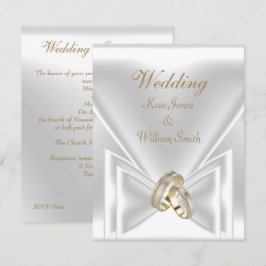 Trouw Elegante Witte Gouden Ringen Kaart