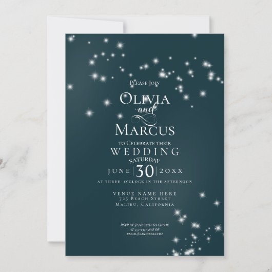 Trouw | Elegante Zee Driftwood Tuleprieel Kaart (Voorkant)