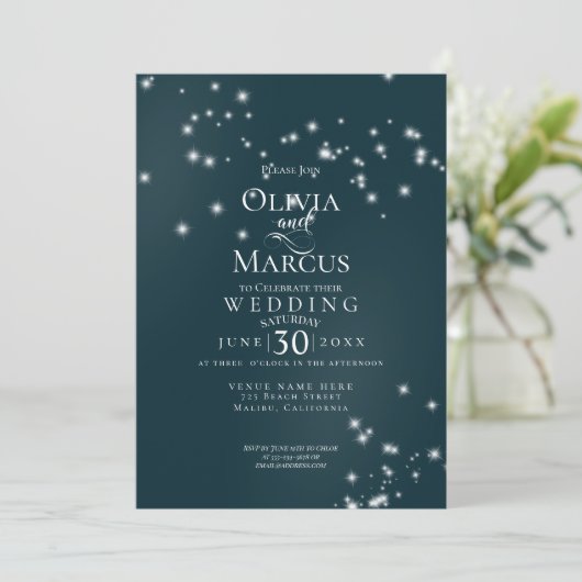 Trouw | Elegante Zee Driftwood Tuleprieel Kaart (Staand voorkant)