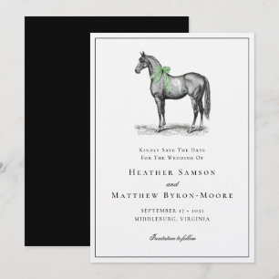 Trouw Elegantie Paard Vintage Save The Date