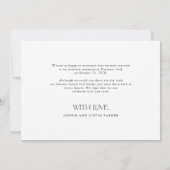 Trouw Elopement Aankondiging | Modern Foto Raster (Achterkant)
