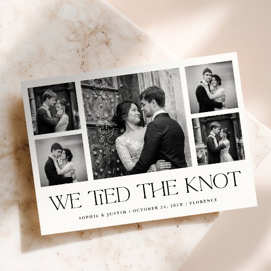 Trouw Elopement Aankondiging | Modern Foto Raster
