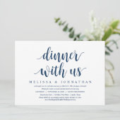Trouw Elopement, Diner Met De Jonggehuwden Uitnodi Kaart (Staand voorkant)