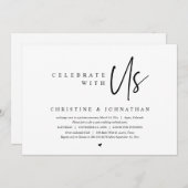 Trouw Elopement Feest, Vier met ons uitnodiging (Voorkant / Achterkant)