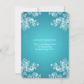 Trouw Elopement Vintage Spiraal 2 Turkoois Aankondiging (Achterkant)