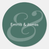 Trouw Emerald Ampersand | Monogram Ronde Sticker (Voorkant)