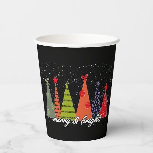 Trouw en Helder Kerstmis Papieren Bekers (Achterkant)