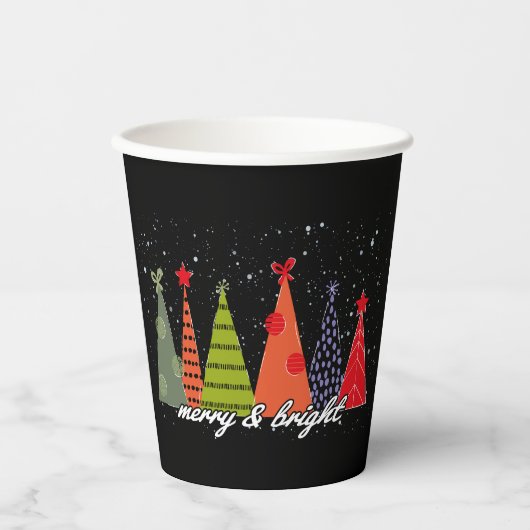 Trouw en Helder Kerstmis Papieren Bekers (Voorkant)