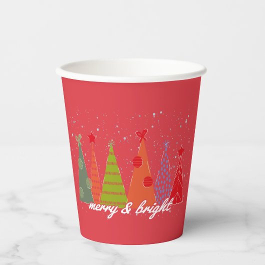 Trouw en Helder Kerstmis Papieren Bekers (Voorkant)