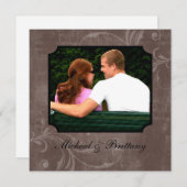 Trouw Engagement Aankondiging met Cokerkleurige Ac (Voorkant / Achterkant)