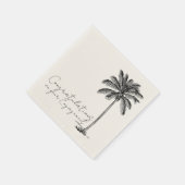 Trouw Engagement Felicitaties met Palmboom op het  Servet (Hoek)