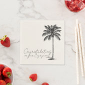 Trouw Engagement Felicitaties met Palmboom op het  Servet (Insitu)