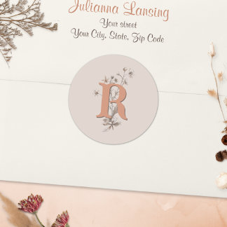 Trouw envelop sticker Rustic Boho Wilde Bloemen