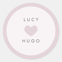 Trouw Envelope Afsluitstickers met Roze Hart Ronde Sticker