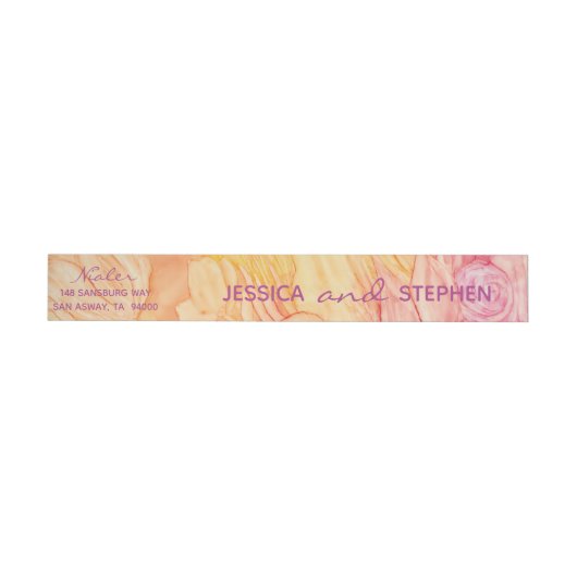 Trouw Envelope WrapAround Label Verse Bloemen Adreslabel Wikkel (Individueel)