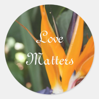 Trouw enveloppe sluitzegels Bird of Paradise Ronde Sticker