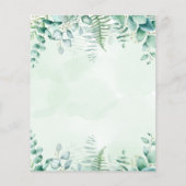 Trouw eucalyptus bosgrond budget uitnodiging flyer (Achterkant)