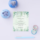 Trouw eucalyptus bosgrond budget uitnodiging flyer (Enkel)