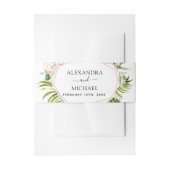 Trouw Eucalyptus Groene Geometrische Elegante Chic Uitnodigingen Wikkel (Voorkant Voorbeeld)