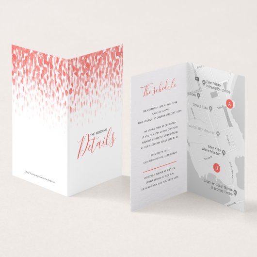 Trouw evenement details gast koraal kunst schema p kaart (Binnen en buitenkant)