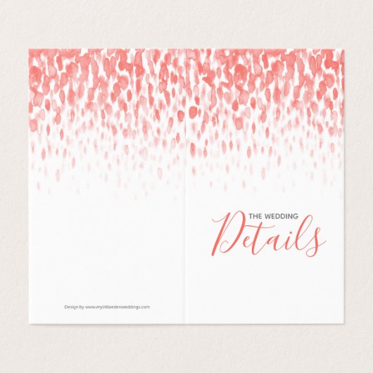 Trouw evenement details gast koraal kunst schema p kaart (Buitenkant ongevouwen)