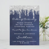 Trouw evenement programma Blauw Marine Zilver Blau (Staand voorkant)