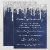 Trouw evenement programma Blauw Marine Zilver Grij (Voorkant / Achterkant)