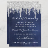 Trouw evenement programma Blauw Navy Zilver Blauw (Voorkant / Achterkant)