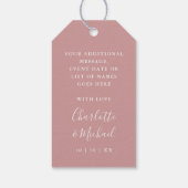 Trouw Favoriete Welkomstmand Zak Stof Roos Cadeaulabel (Achterkant)